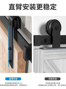 美式谷仓门加厚吊轨道滑轮厨房客五厅60030轨金配件卫生间静音移