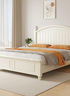 法园实木床1田.2米儿童WTW床床小式户型单人卧室轻奢白色女孩公主