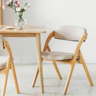 实木可折叠椅家议用靠背椅椅折叠餐办公凳子73477可叠子放会椅省