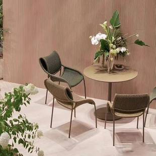 外阳茶台藤椅沙发摇椅几别墅酒店庭院花园防527水桌防晒餐户椅民