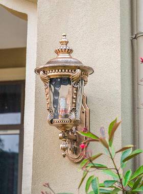 欧式复园古户外景观庭水院42046花别墅阳台灯过道防荷花墙壁灯LED