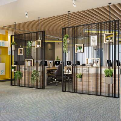 屏风座办室隔装断餐客厅卡围挡铁公艺LOF20692T工业风饰墙