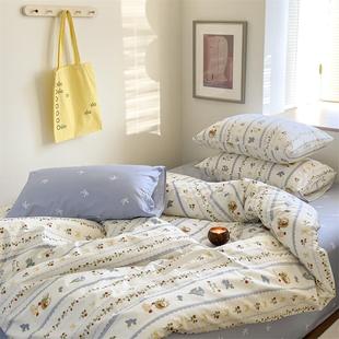 春季 网红纯床棉四件套40支上全棉床单TZ舍被套单人宿件学生床品三