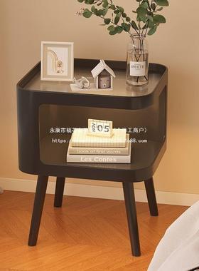 床柜0头柜家用卧铁室收纳储物UPX一体夹缝窄边艺奶油风置物架225