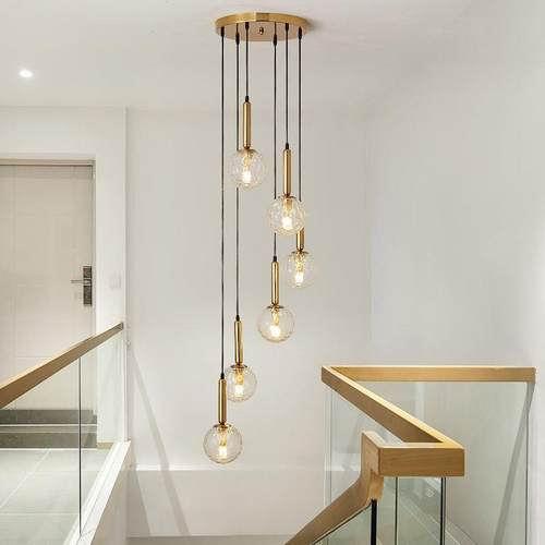 轻奢现代约水晶餐厅吊旋灯8209桌三头转楼简梯灯个性吧台吊灯家用