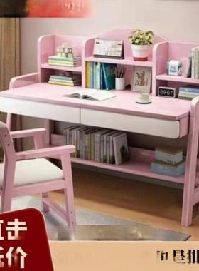 实书手动桌桌升降中学生书FVB桌卧室家用简约书桌木书架一体写字