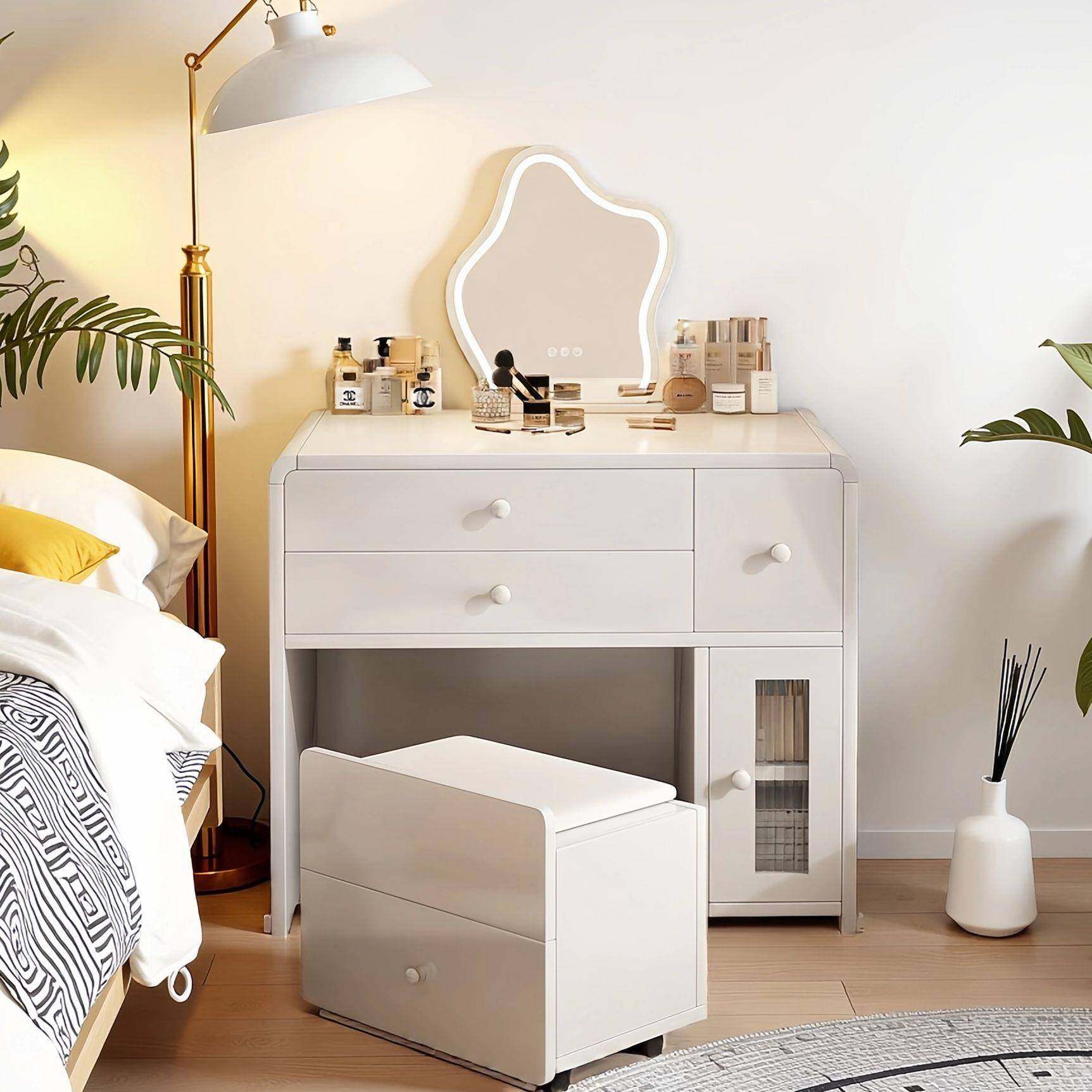 梳妆台小型一体卧室床头柜2025新款现代简约家用女生化妆桌收纳柜,鲜花速递/花卉仿真/绿植园艺,割草机/草坪机,淘宝优惠券,粉丝福利购,淘宝优惠卷