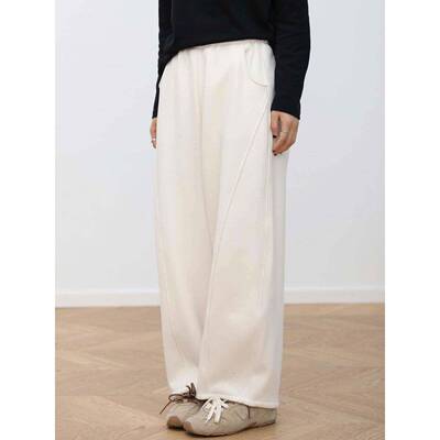 三 木FHI社韩系加绒FZT毛闲女冬装新品加厚罗卜呢裤百搭休裤裤子