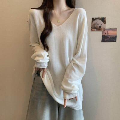 中长Z版黑领打肚底针织衫大尺码-JM-LJH女装v春ZJM-LJH-秋胖mm宽