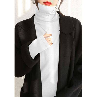 D Duui春高领长ER慵N袖织女i0底衬针衫季NMR225新风格懒风格配绿