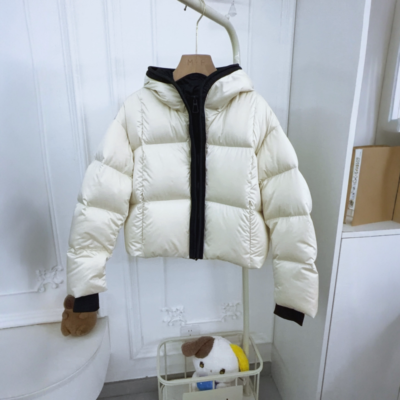 超好看2025年新款棉服女短款撞色连帽加厚保暖小个子面包服外套潮