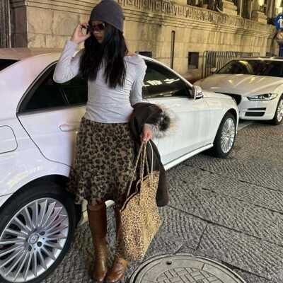 美式古豹纹小圈圈身加厚W覆TQ毛呢RAD半新裙春搭设秋品百衆计感鱼