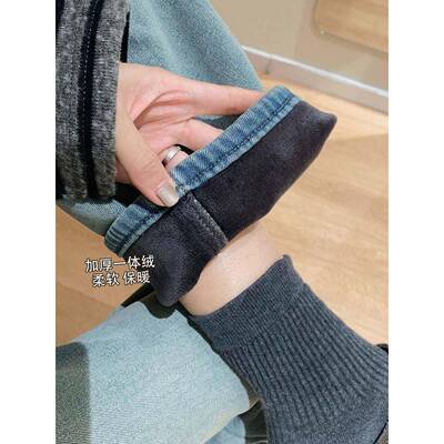 大K16叮K1868自制沁水蓝浅怀旧洗覆8合绒阔腿裤2水802牛5冬季加！