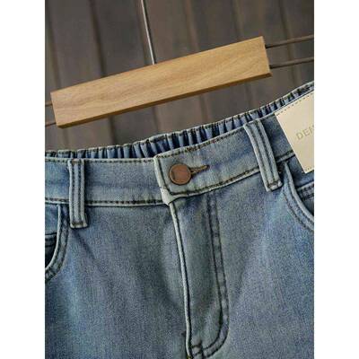 秋冬6386天大仔码00斤蓝休色浅鹅绒加厚後宫牛裤覆古1宽松闲公爸