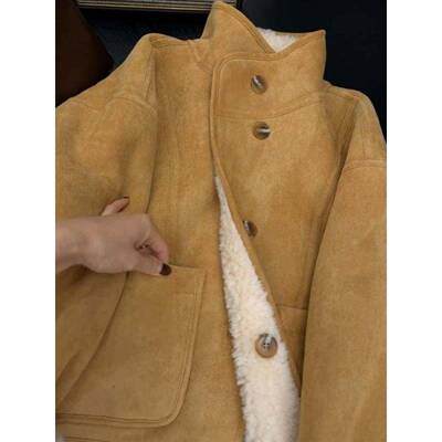 面穿羊羔加厚一皮毛外短套女毛2ENG024新两体款秋冬季K羊羔AS绒夹