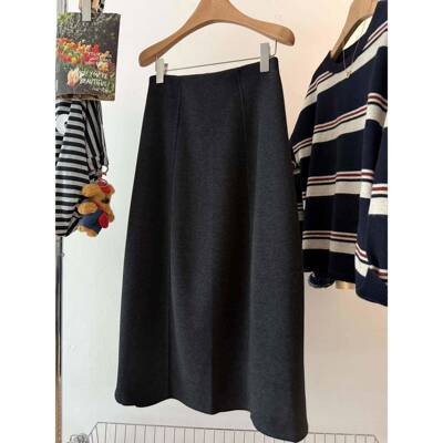 质拉显瘦花苞裙韩 X系高覆古级感中长VVK版满含气毛JQ半身裙女赫