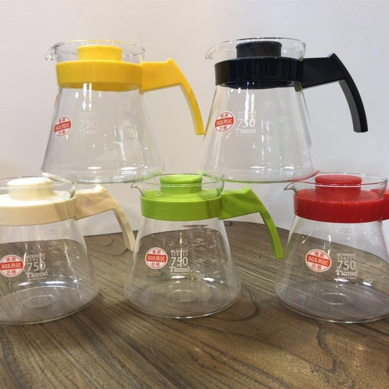 Tiamo 耐热玻璃咖啡壶 手冲咖啡壶 分享壶 茶壶 可微波450ml