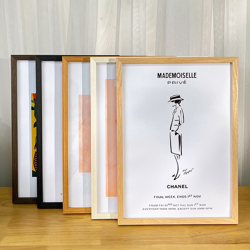 简约实木相框空框A3a4展示框a2大海报框外框木质画框装裱框架定制