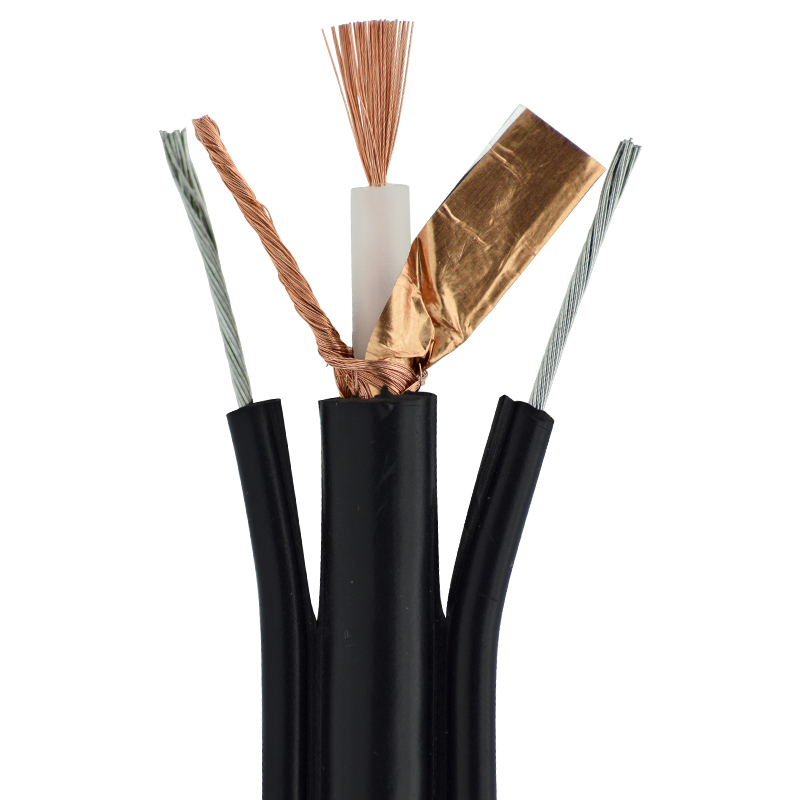 国标电梯专用视频线192网带钢丝8芯网络带屏蔽75-5同轴模拟监控线