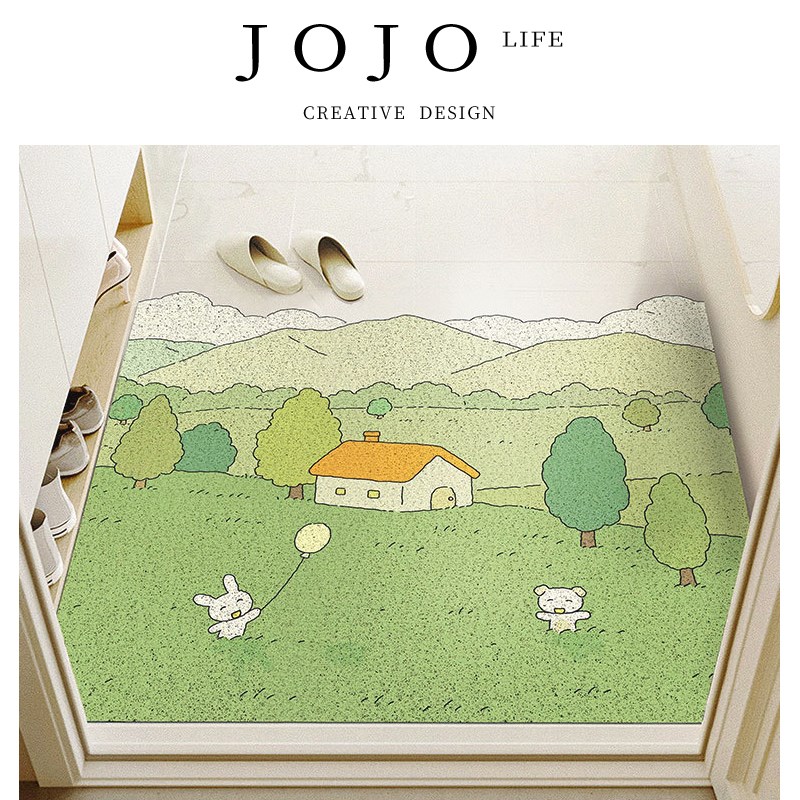 JOJOS L. PD.Fir.绿色小清新地垫玄关进门除尘防滑地垫  杉青