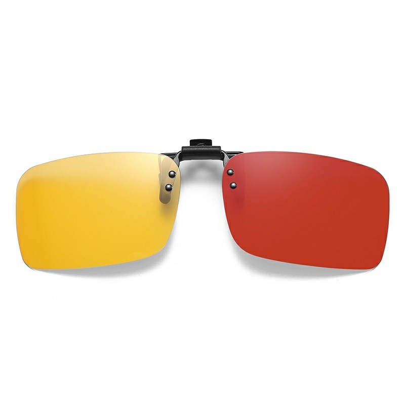 夜视偏光黄变酒红增晰钓看漂鱼近视眼镜夹片夜钓防蓝光夹片眼镜