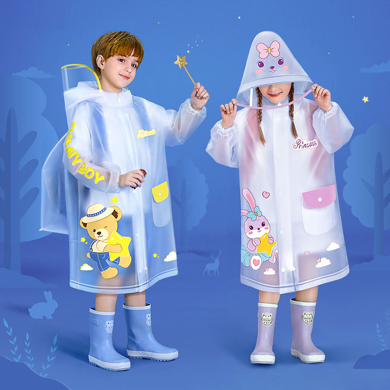 儿童雨衣男童女童小孩防水幼儿园宝宝新款上学带书包位小学生雨披