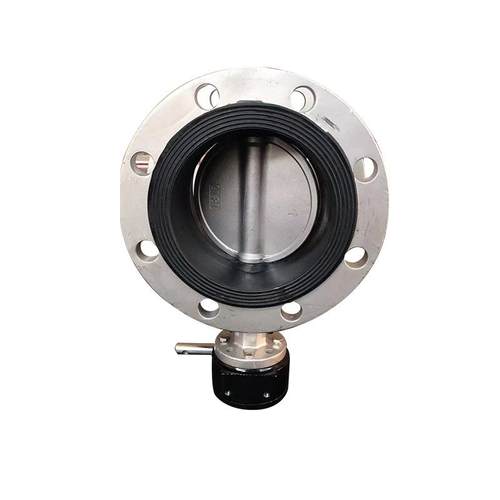 不锈钢法兰蝶阀D341X-10/16P中线软密封涡轮304衬胶手动蜗轮