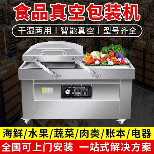 商用食品真空包装机 全自动大型米砖熟食杨梅干湿两用真空封口机