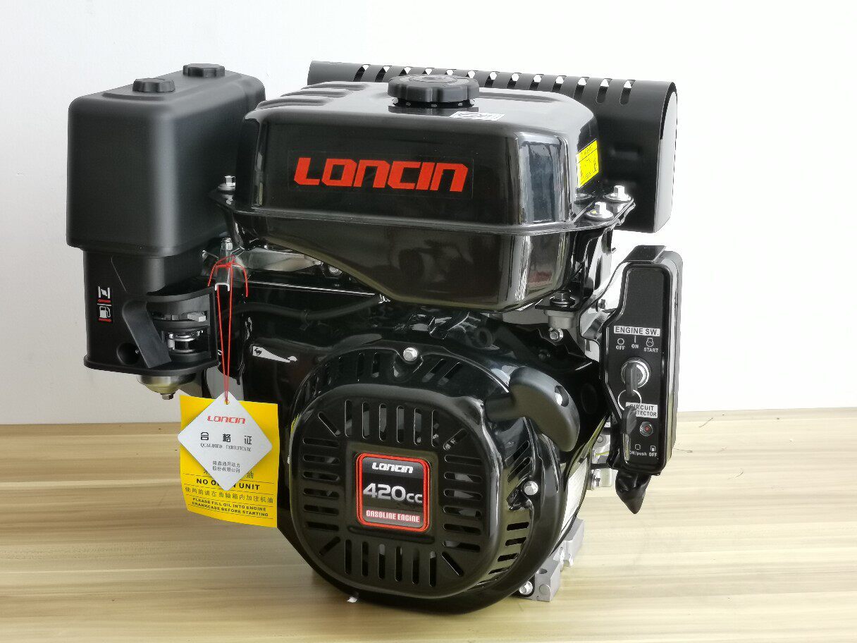 隆鑫Loncin汽油发动机420cc190FD电启动长排消音器15马力船膨化机
