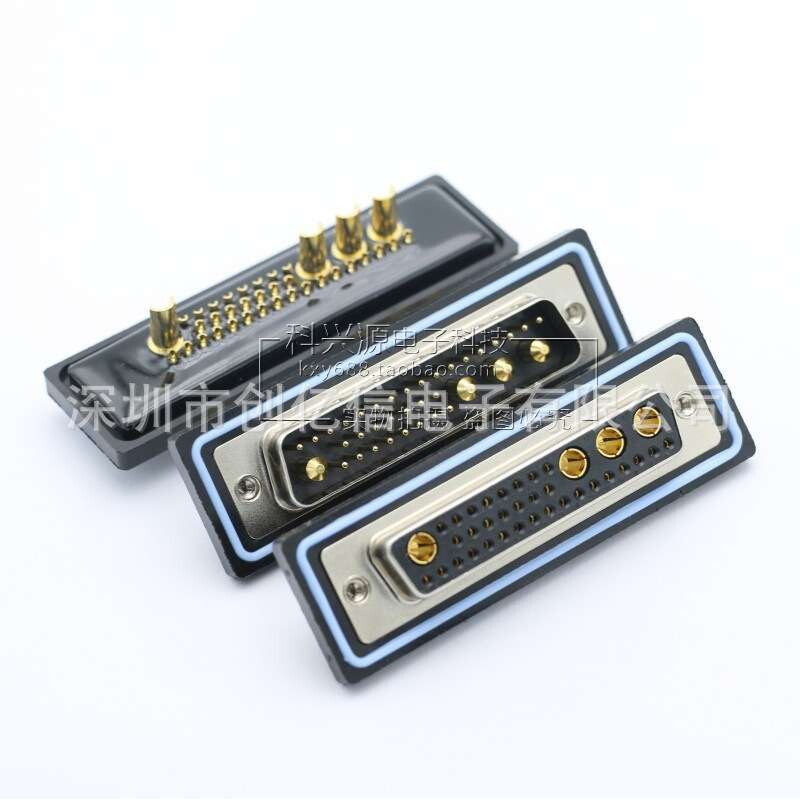 36W4防水型D-SUB大电流公头/母头焊线式 实心针镀金 32+4芯连接器