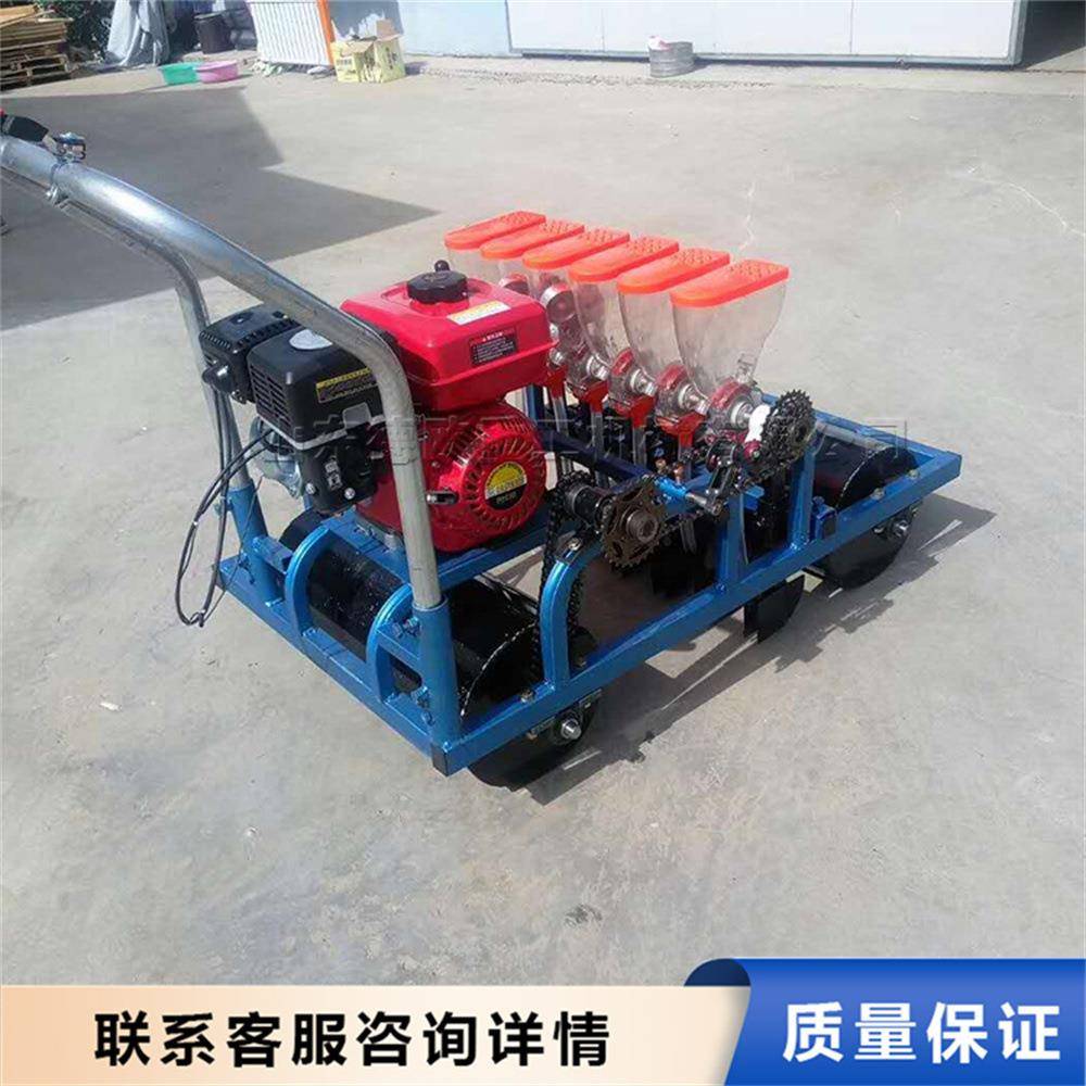 手推式小型蔬菜播种机 菜园蔬菜播种机 开沟撒种覆土一体工具