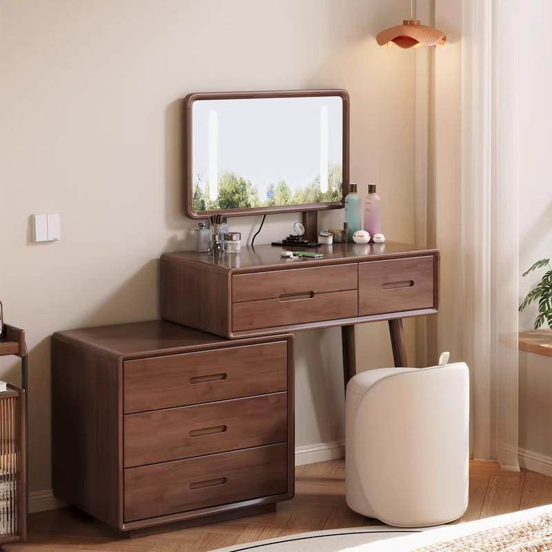实木梳妆台斗柜一体卧室现代简约伸缩床头柜化妆桌子收纳柜化妆台,电子元器件市场,其它元器件,淘宝优惠券,粉丝福利购,淘宝优惠卷