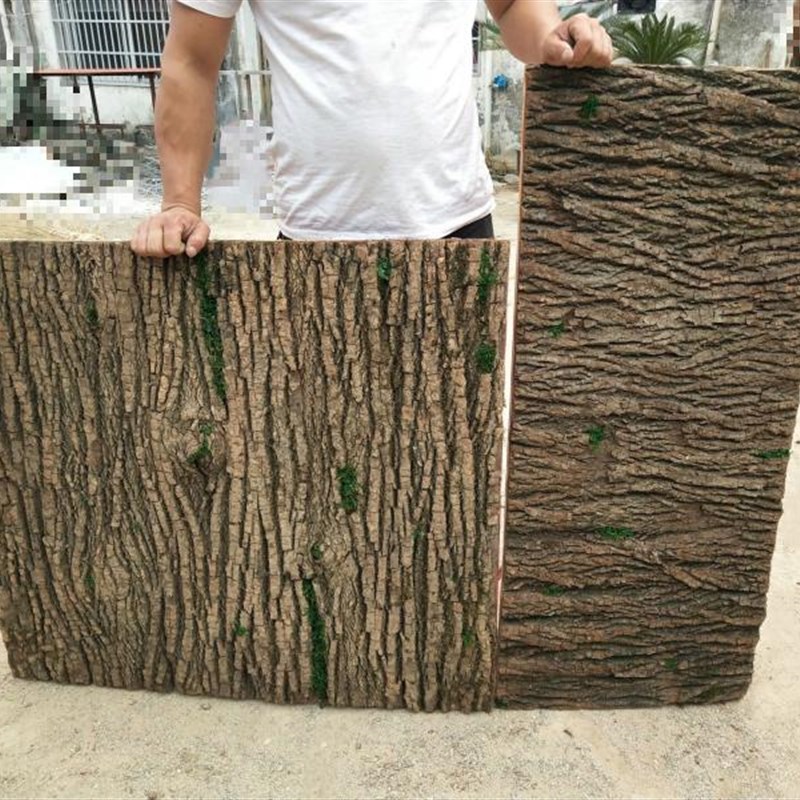 天然真树皮墙面装饰柱子植物墙下水管背景墙造景假树仿真树皮装饰