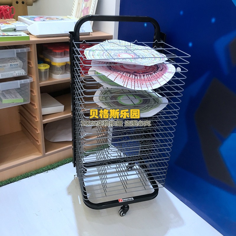 德国精品儿童晾画架美术教活动晾纸架移动可折叠晾画架颜料架