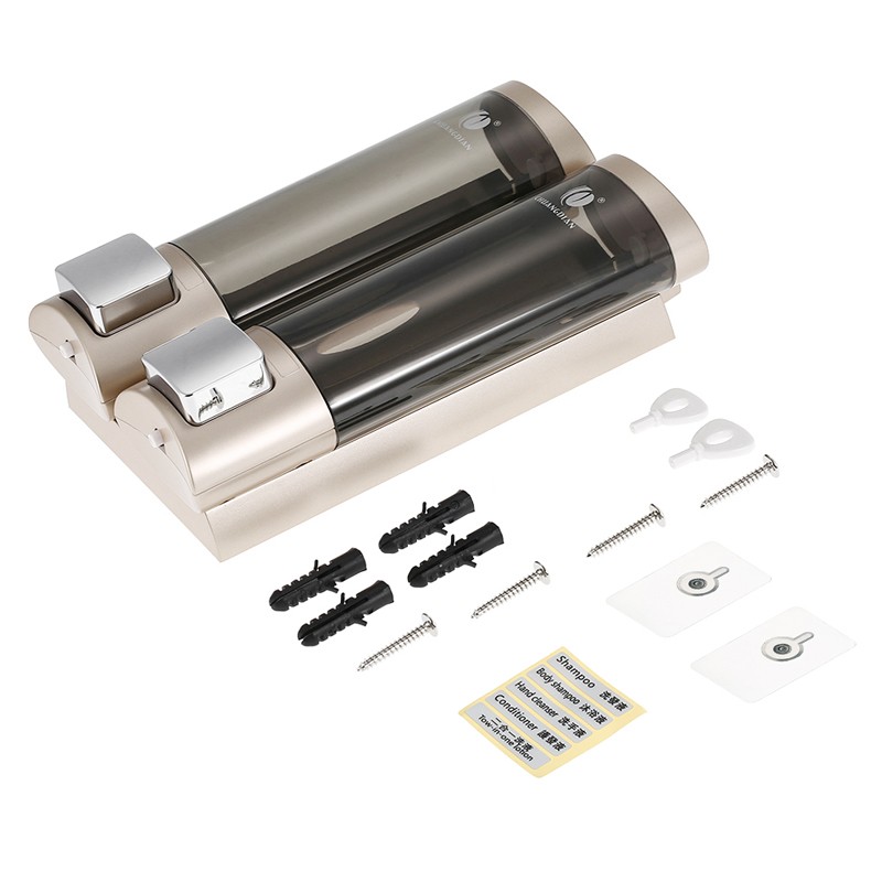 酒店宾馆免打孔皂液器卫生间壁挂式洗手液盒按压洗发水沐浴露瓶子