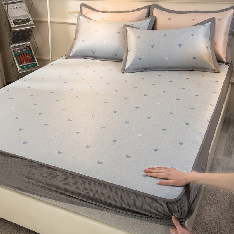 2023新款冰丝凉席三件套床笠款凉席床单人夏天凉垫炕席空调软席子