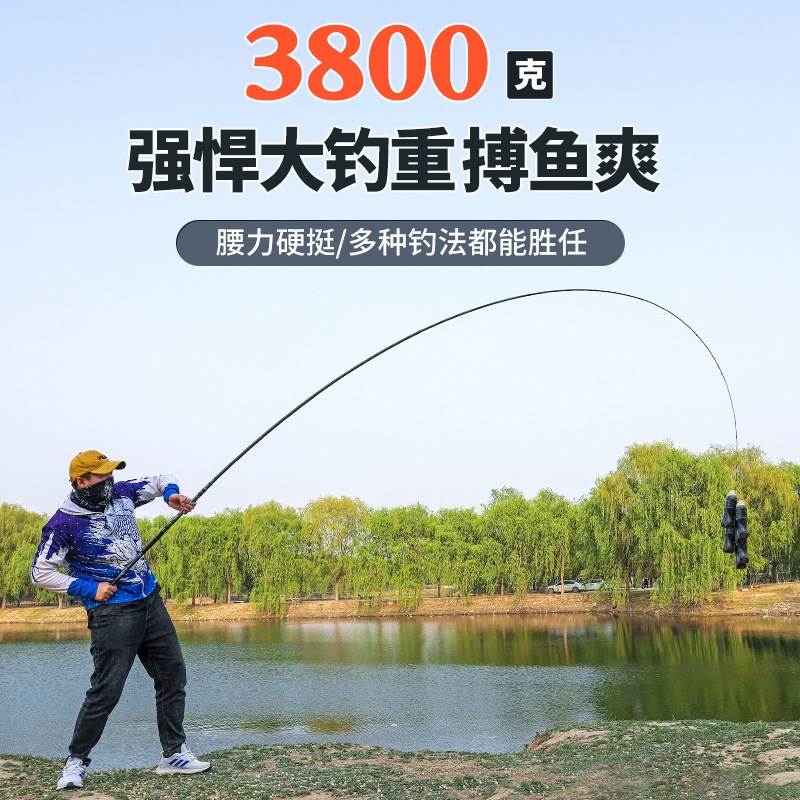 新款前打竿19调超轻超硬高碳不剪线三定位谷麦钓竿逗钓竿鱼杆滑漂