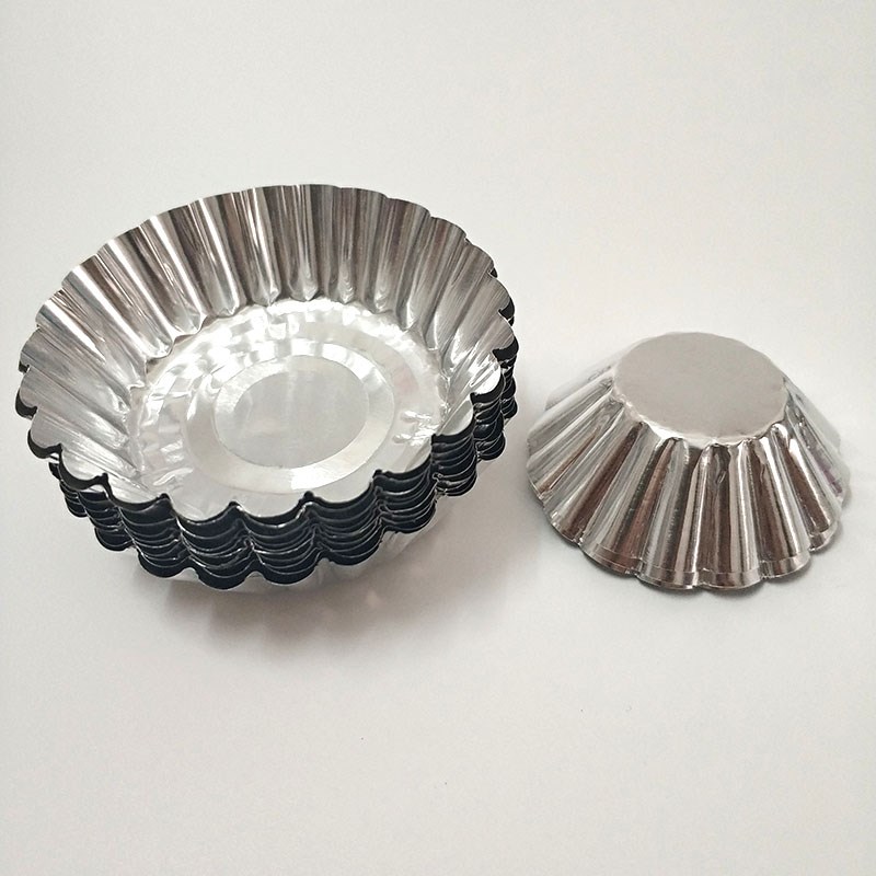 J2一次性菊花盏蛋挞锡底托法式蛋糕模具锡纸杯托烘焙工具钵仔碗