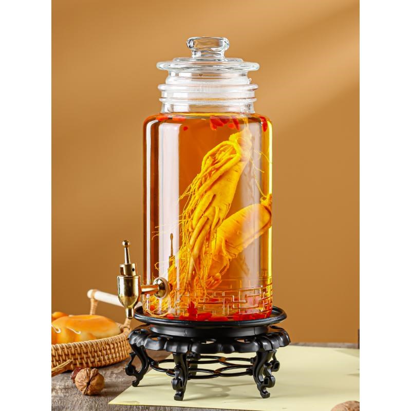 泡酒专用酒瓶玻璃瓶容器带龙头密封酒坛子酒罐玻璃罐大口径家用