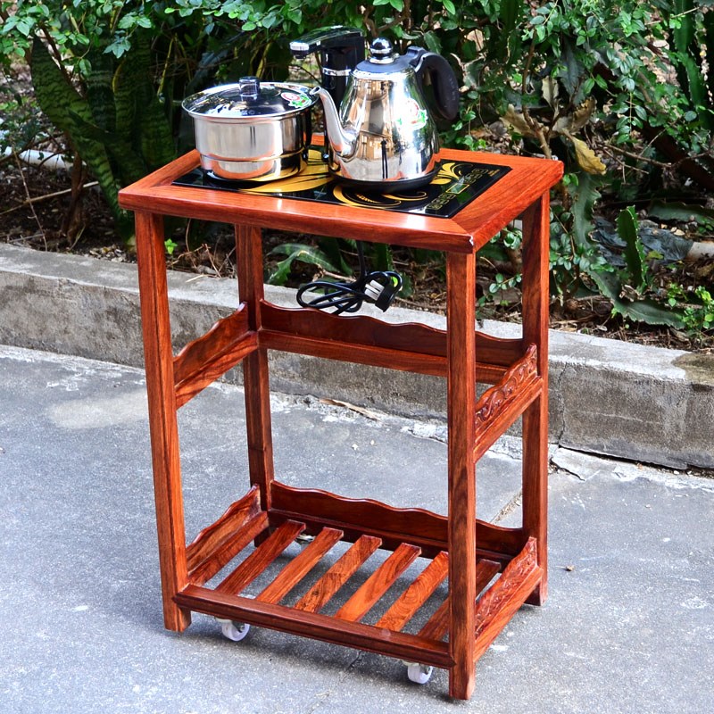 茶车实木移动茶台套装简约家用花梨木红木简易迷你小号茶车茶水柜