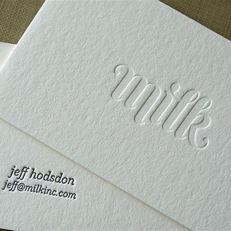 压痕名片无色压凹名片凹凸名棉纸名片 0G环保棉纸工艺简洁迷人