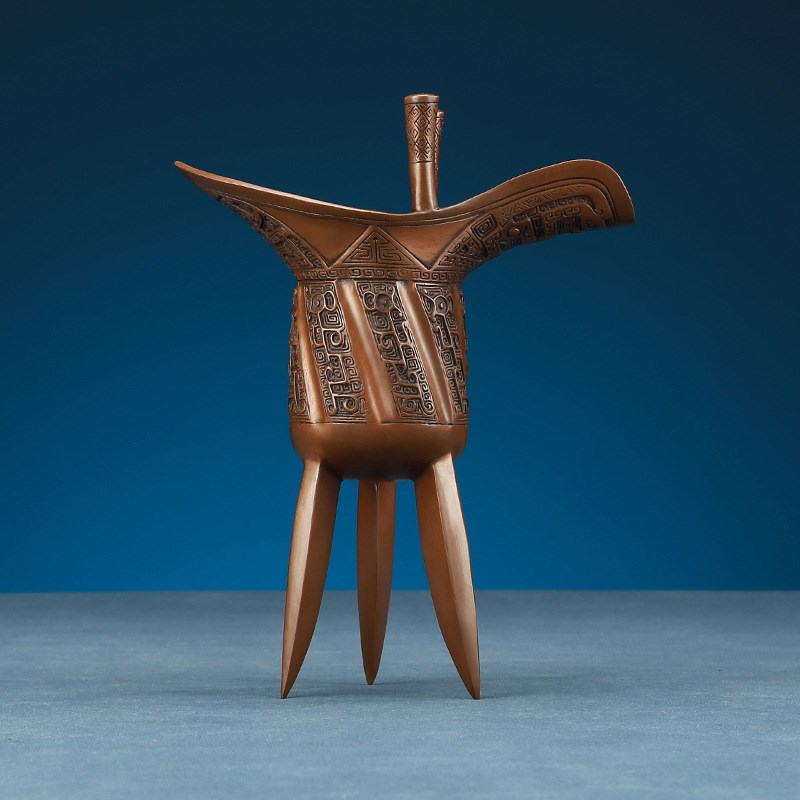 紫铜爵杯紫铜爵杯 仿古铜摆件加官进爵工艺品摆设开业礼品