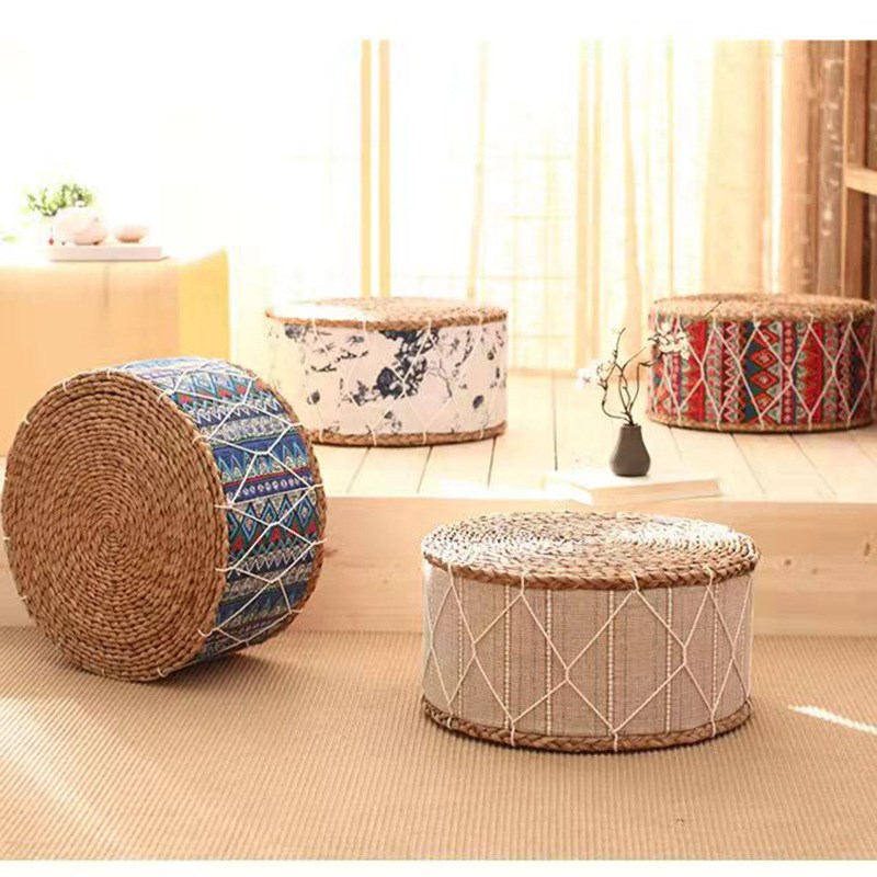 地上小创意沙发客厅卧室茶几地板坐凳蒲草编坐垫屁股加高坐墩