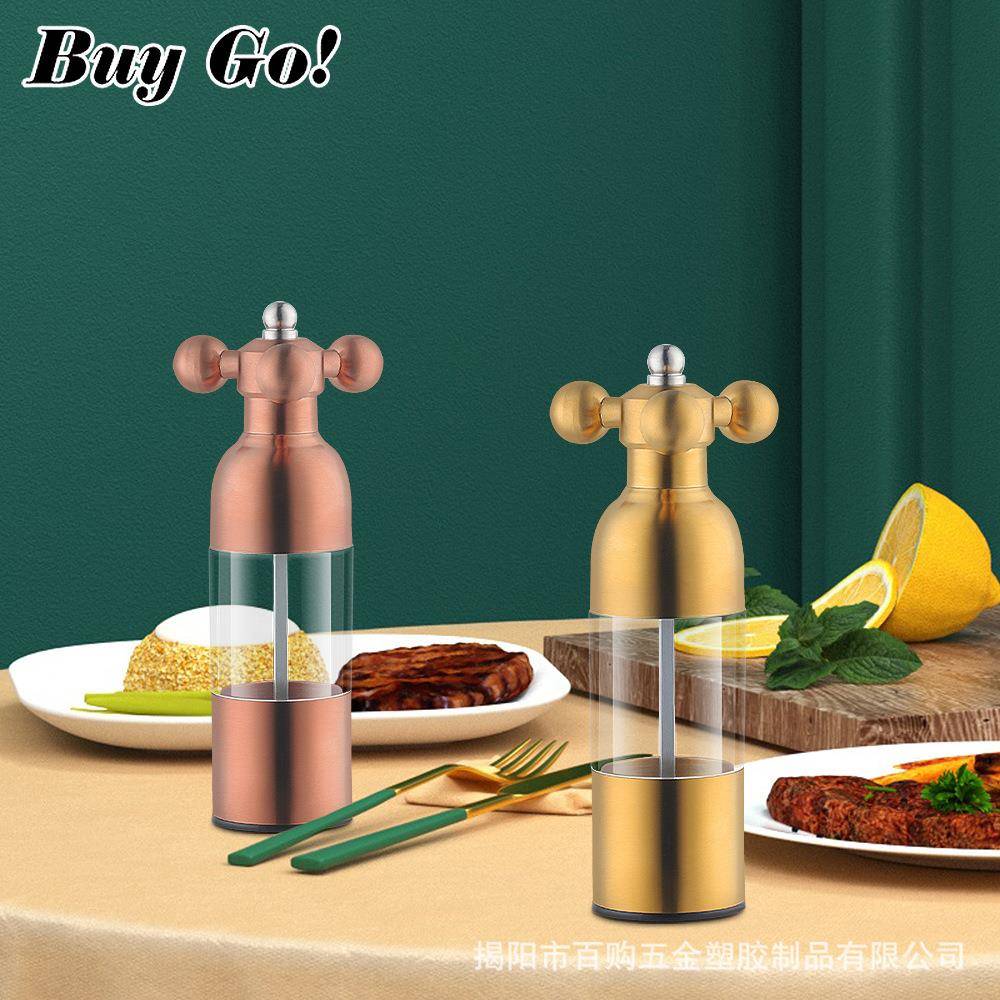 304 胡椒研磨器 黑胡椒粉碾碎器 花椒盐调料瓶咖啡手动研磨瓶