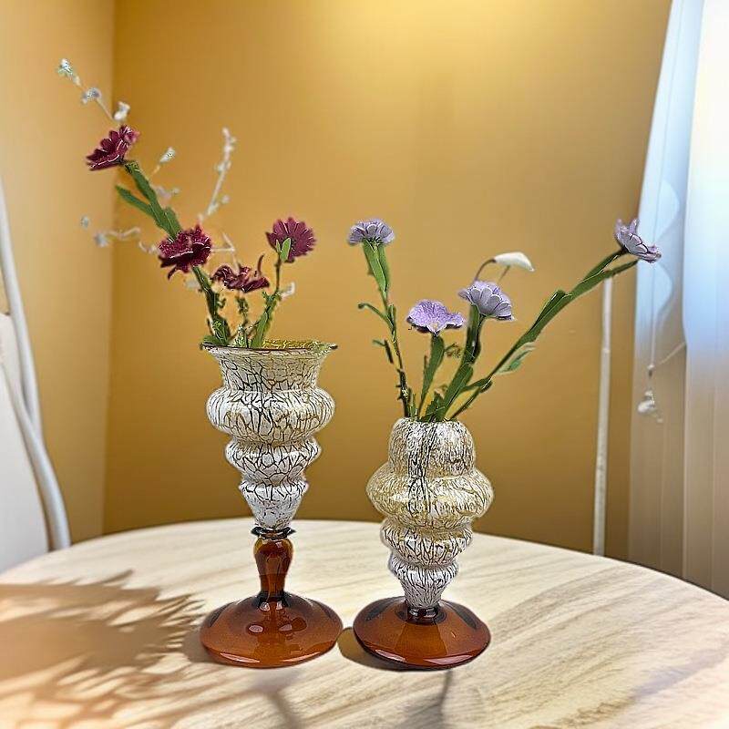 辰罗轻奢琉璃花瓶洒金手绘琉璃圣诞树花器