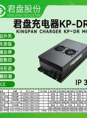 CE认证君盘3000W IP66防水大功率车载充电机大型叉车观光车充电器