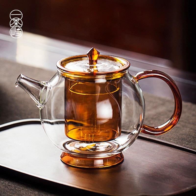 雅集茶具锤纹侧把壶手工耐热玻璃茶壶煮茶泡茶壶耐高温泡茶器茶具