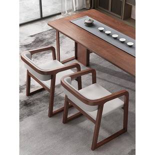 新中式实木茶椅轻奢餐椅家用带扶手椅主人椅茶桌茶室泡茶椅子高端