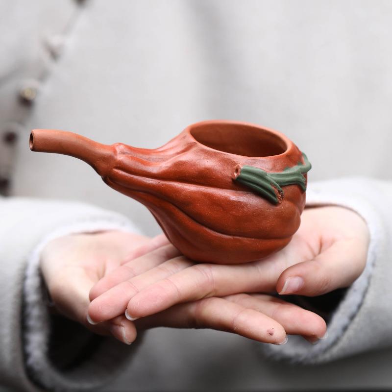 宜兴紫砂壶公道杯手工分茶器仿生南瓜手抓壶茶道配件茶具茶玩图片