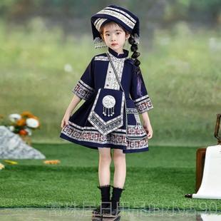 高档新佤族服装男儿族童少服数民服饰女童刺绣舞台演出短裙款舞蹈